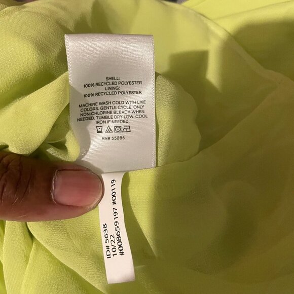 Express Women's Lime Green Yellow Chartreuse Cut Out Long Sleeve Blouse Top Sm - Picture 8 of 9